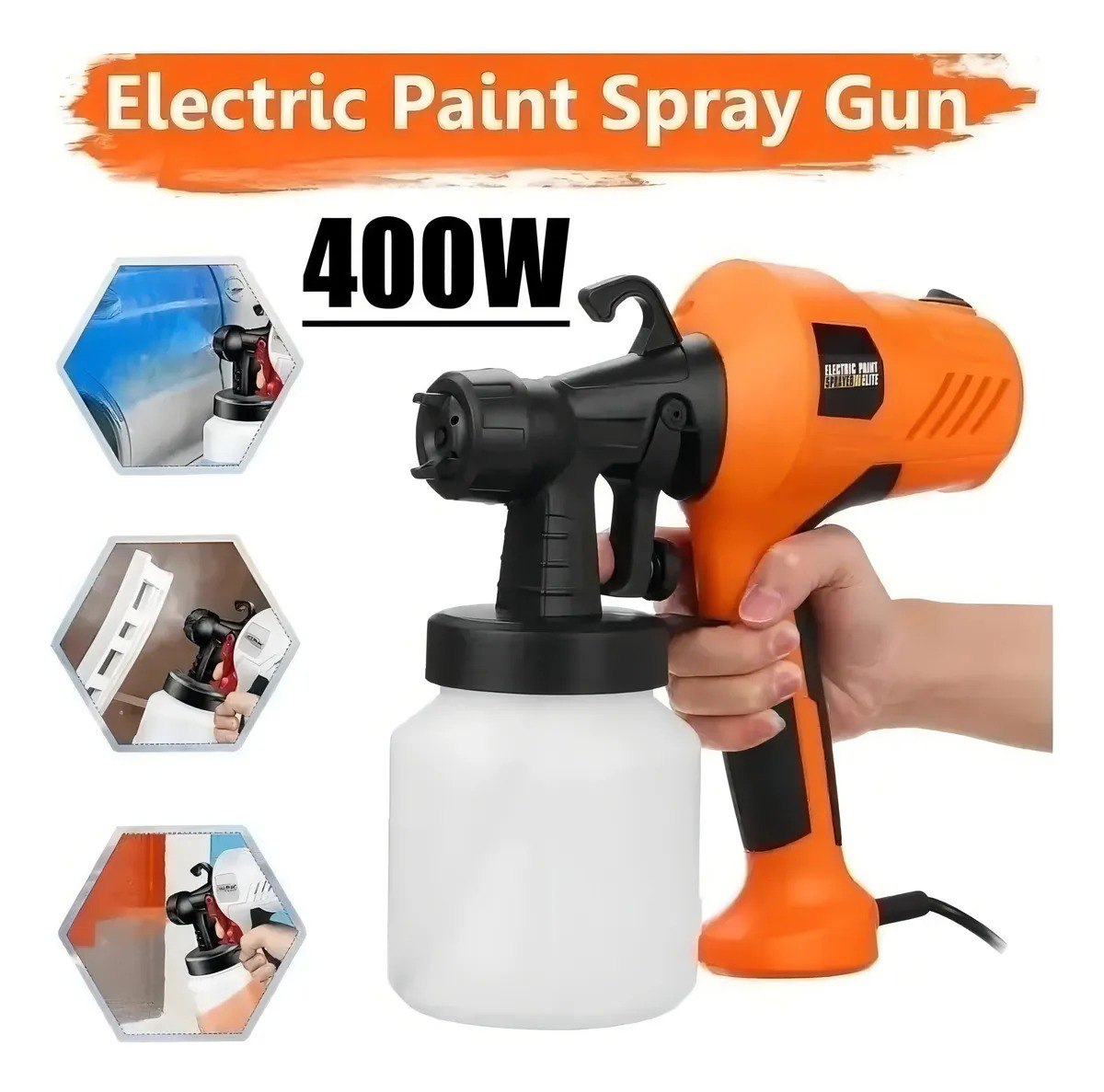 TurboPaint 400W – Pistola Eléctrica de Pintura Profesional